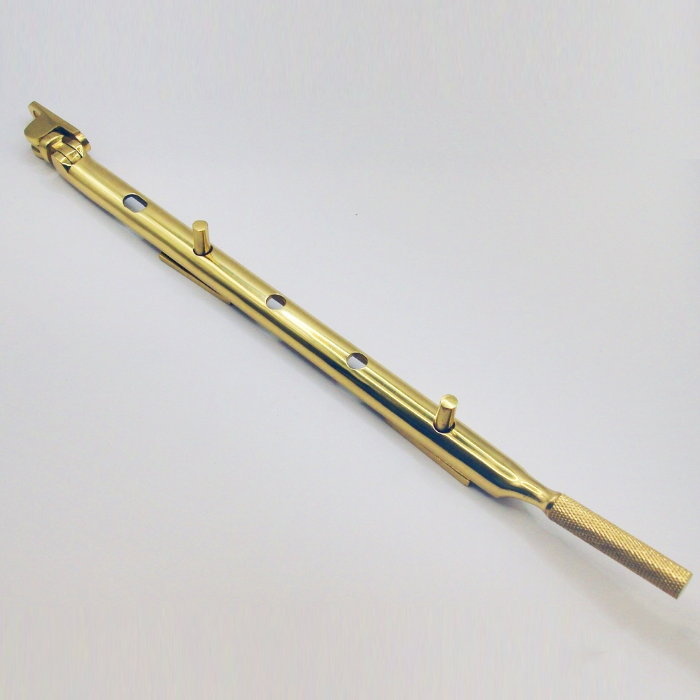 THD076/PB • 300mm • Polished Brass • Knurled End Casement Stay